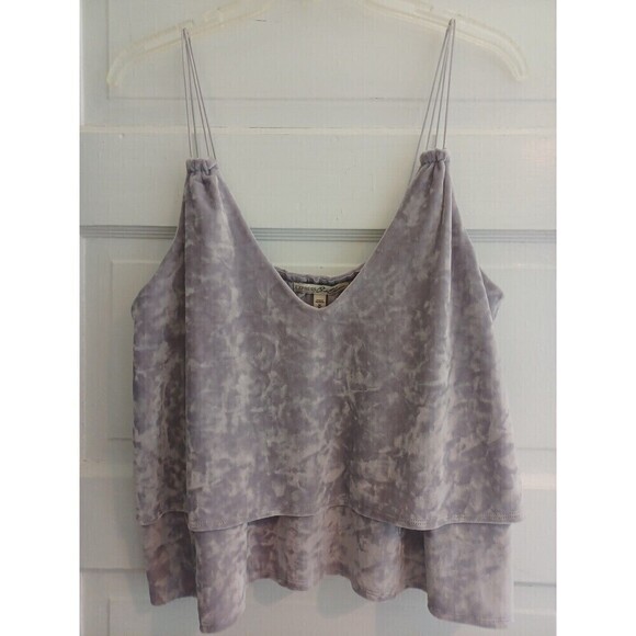 Express womens gray crushed velvet velour cami M party club holiday crop top - Picture 2 of 10